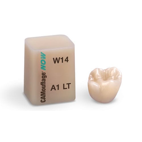 Material dentário em resina acrílica - CAMouflage®NOW - Glidewell Europe - de fresagem / provisório