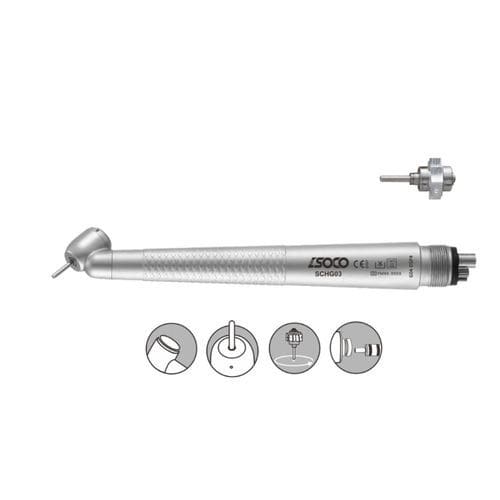 Caneta de alta rotação odontológica - G04-DSP - SOCO Precision Instrument Co., Ltd. - pneumática / 45° / com sistema rápido push button