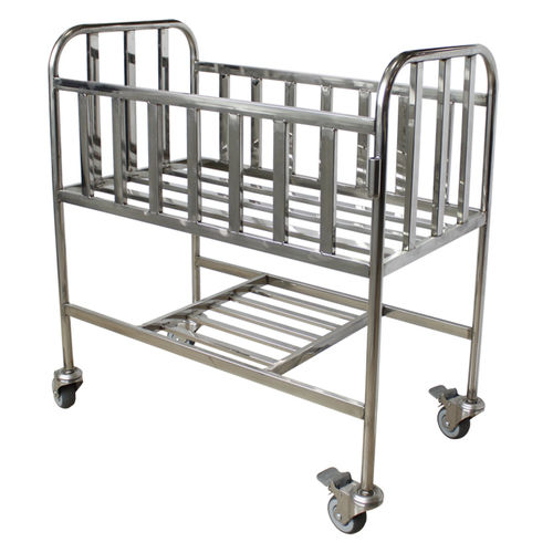 Berço hospitalar com altura fixa - BES-HB064 - Besco Medical - com rodízios / com compartimentos de arrumação / em aço inoxidável