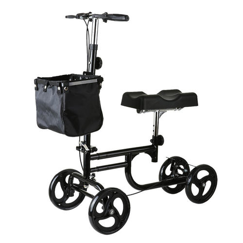 Andador com rodas de 4 rodas - BES-WA37 - Besco Medical - estrutura de aço / com assento / com cesto