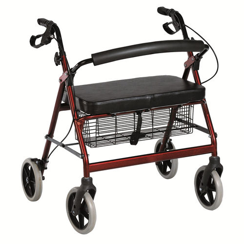 Andador com rodas de 4 rodas - BES-WA33 - Besco Medical - para pessoas obesas / com assento / com cesto