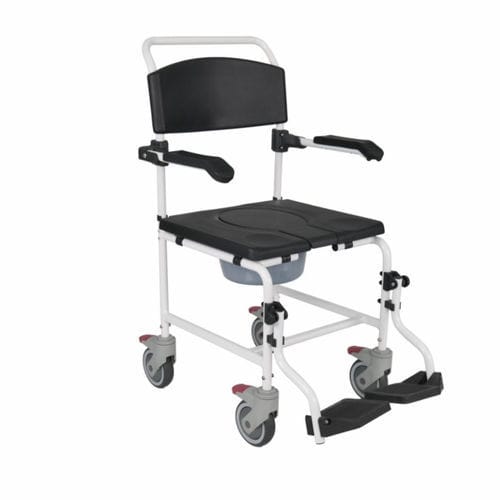 Cadeira higiênica com braços - BES-BS040b - Besco Medical - com rodízios / com apoio para pés