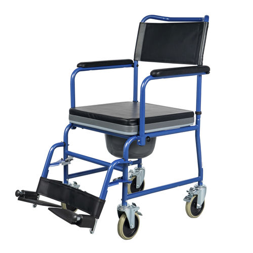 Cadeira higiênica com braços - BES-BS052 - Besco Medical - com rodízios / com balde / com apoio para pés
