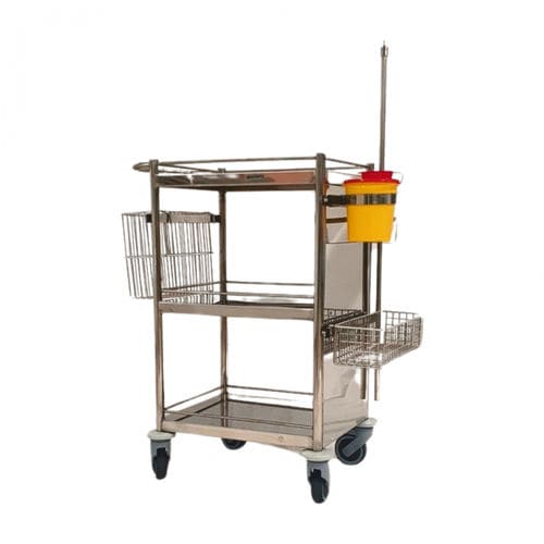 Carrinho hospitalar - 310613 - TIMO - multifuncional / em aço inoxidável / com lixeira