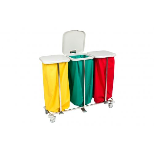 Carrinho para roupa suja - 300300 - TIMO - para hospital / de transporte / 3 bolsas