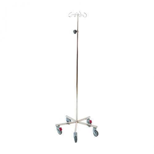 Suporte para soro com rodízios - 400200 - TIMO - 4 ganchos / telescópico / em inox