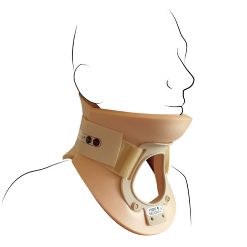 Colar cervical tipo Philadelphia - 010-06S/PHP-T2S - Groupe Lépine - D (12 cm) / com apoio mentoniano / com abertura para traqueotomia