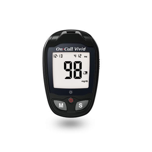 Medidor de glicose GOD - On Call® Vivid - ACON DIABETES CARE - de hematócrito / sem código / com lancetador