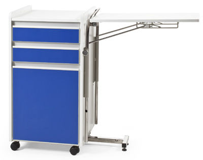 Mesa de cabeceira com rodízios - IB 1220 - Ideal Bequem Móveis Hospitalares - com mesa de refeição acoplada