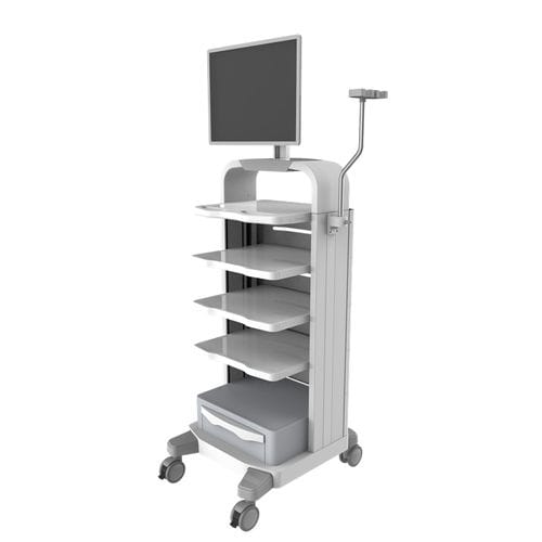 Carrinho para endoscopia - 1.4M-TR900-14-01 - Coriton Instrument Co., Ltd. - hospitalar / em alumínio / 1 gaveta
