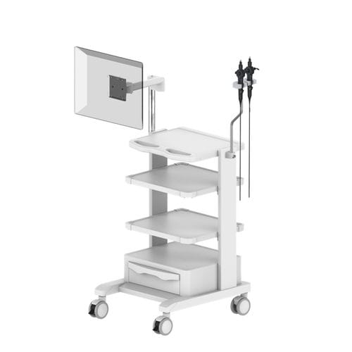 Carrinho para endoscopia - 1.2M-TR900C-XX - Coriton Instrument Co., Ltd. - hospitalar / em alumínio / 1 gaveta