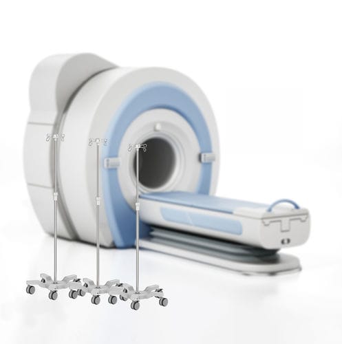 Suporte para soro com rodízios - RS011E-100-03 - Coriton Instrument Co., Ltd. - 4 ganchos / em material não magnético / em inox