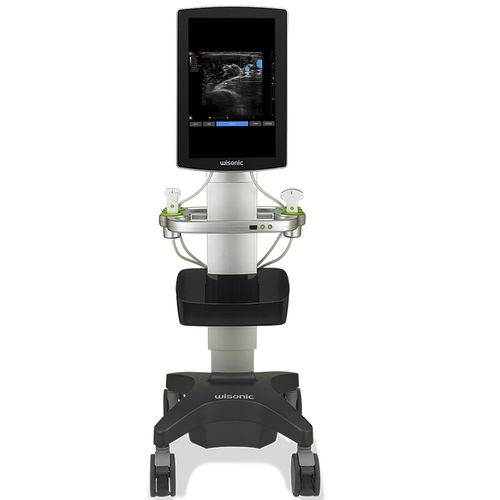 Aparelho de ultrassom compacto com carrinho - Navi - Wisonic - para anestesia e cuidados intensivos / em preto e branco / com tela sensível ao toque