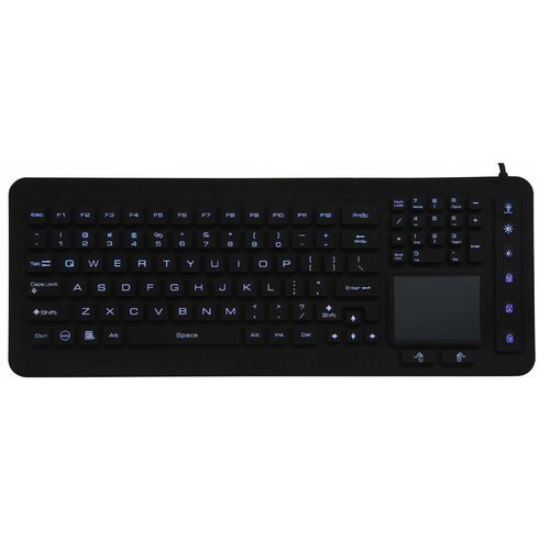 Teclado com touchpad - P-M08TP-BL - PAC Technology - em silicone / com retroiluminação LED / antibacteriano