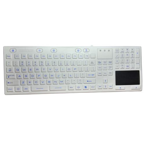 Teclado hospitalar com touchpad - P-M09TP-BL - PAC Technology - em borracha de silicone / antibacteriano / higiênico