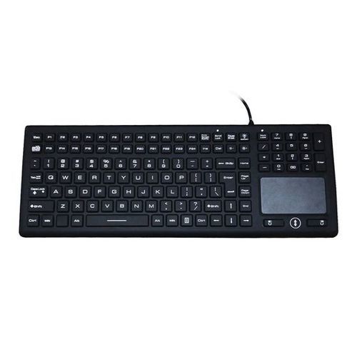Teclado hospitalar com touchpad - P-365BL - Shenzhen PAC Tec - em silicone / em borracha de silicone / lavável