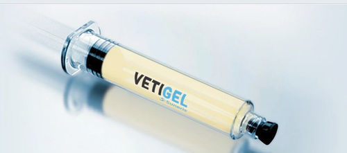 Agente hemostático veterinário em gel - VETIGEL™ - Suneris - para tratamento cirúrgico de feridas