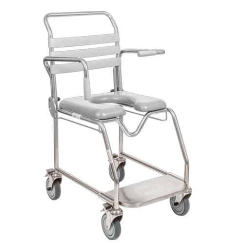 Cadeira de banho com braços - JH1041A - Juvo Solutions - com rodízios / com apoio de pés escamoteável / com encosto