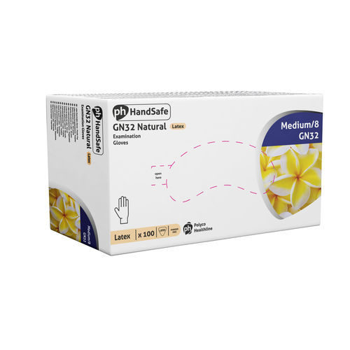 Luva em látex - GN32 - Polyco Healthline - hospitalar / sem pó / não estéril