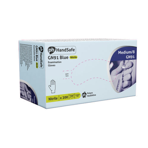 Luvas nitrílicas - GN91 - Polyco Healthline - hospitalar / sem pó / M