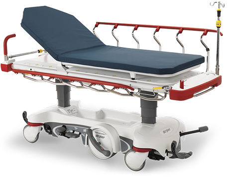 Carro-maca de transporte - Prime X - Stryker Acute Care - elétrico / de 2 seções / radiotransparente
