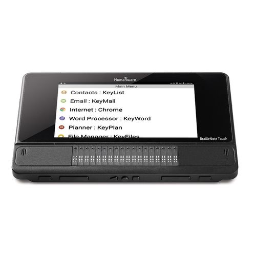 Bloco de notas eletrônico Braille com Bluetooth - BrailleNote Touch Plus  - Groupe HumanWare - com touch screen