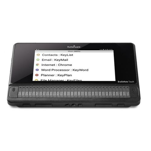 Bloco de notas eletrônico Braille com Bluetooth - BrailleNote Touch Plus - Groupe HumanWare - com touch screen