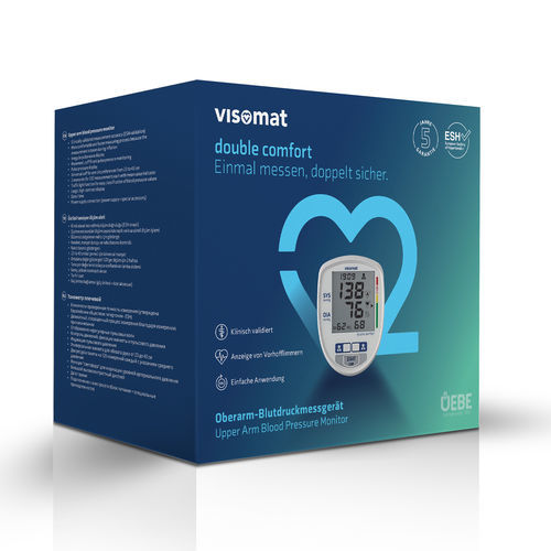 Medidor digital de pressão arterial de braçadeira com manguito - visomat double comfort - visomat - automático / com porta USB / com bateria recarregável