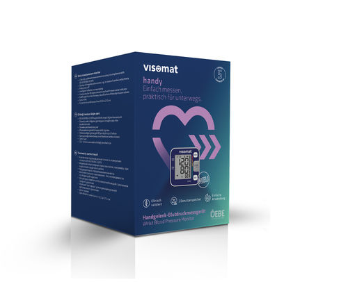 Medidor digital de pressão arterial de braçadeira com manguito - visomat handy - visomat - automático / de punho / com braçadeira