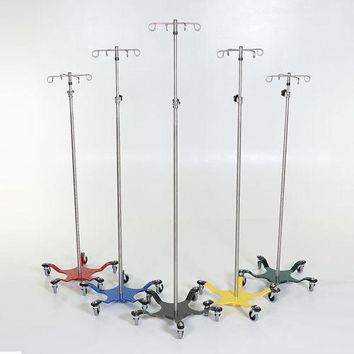 Suporte para soro com rodízios - MCM-27 series - Mid Central Medical - 4 ganchos / 2 ganchos / telescópico