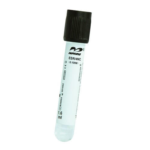 Tubo de coleta para análise da VHS - IMPROVACUTER® 642160200, IMPROVACUTER® 645122005 - Improve Medical - cilíndrico / citrato de sódio