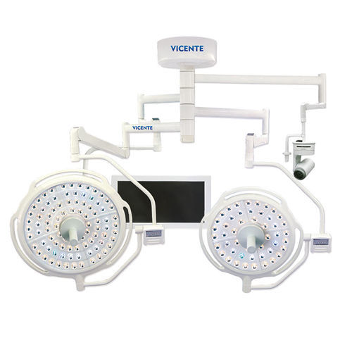 Foco cirúrgico de teto - Shandong Mingtai Medical Equipment Group - de LED / 2 braços / com câmera de vídeo