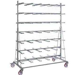 Rack para jaulas de animais - PWS - Plexx - móvel / em aço inoxidável