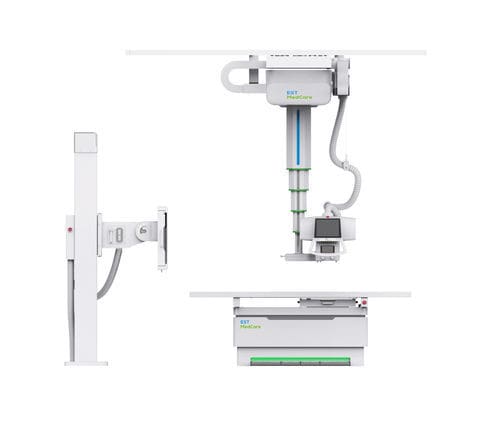 Sistema de radiografia digital - EMX3000 - EST Medical Equipment - para radiografia geral / com braço porta-tubo telescópico de teto / com bucky de piso