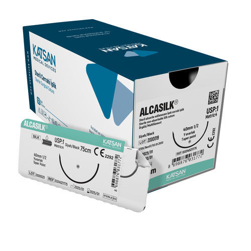 Fio de sutura não absorvível - ALCASILK&reg; - KATSAN Medical Devices - para cirurgia geral / para cirurgia ortopédica / para neurocirurgia