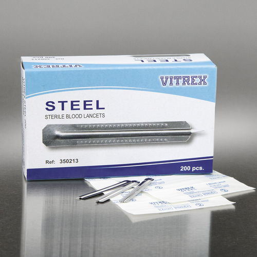 Lanceta estéril - 350213 - Vitrex Medical A/S - em aço inoxidável