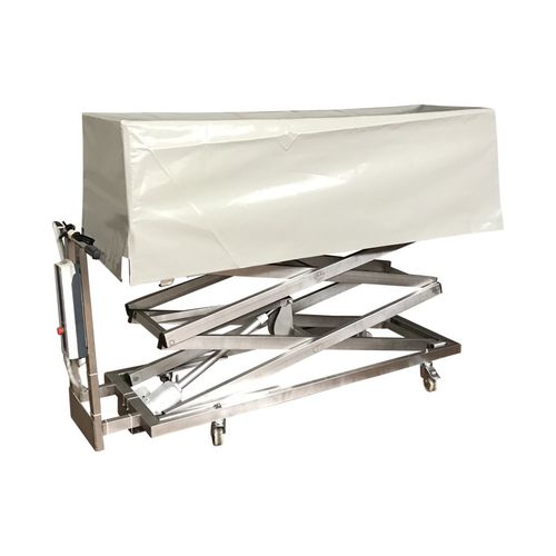 Carro para cadáver para transporte de caixão - DISCHAR - FRIMA CONCEPT - de transferência / de ocultação / em aço inoxidável