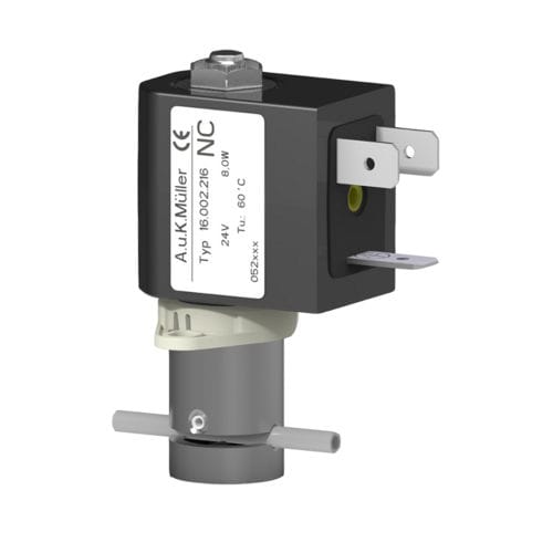 Válvula para o setor médico - 16.002.216 - A. u. K. Müller GmbH & Co. KG - com solenoide / de ação direta / em aço inoxidável