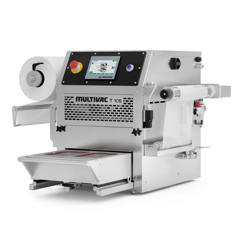Seladora de bandejas semiautomática - T 105 - MULTIVAC - para a indústria farmacêutica / compacta / de mesa