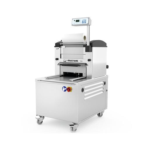 Seladora de bandejas semiautomática - T 200 - MULTIVAC - para a indústria farmacêutica / com rodízios