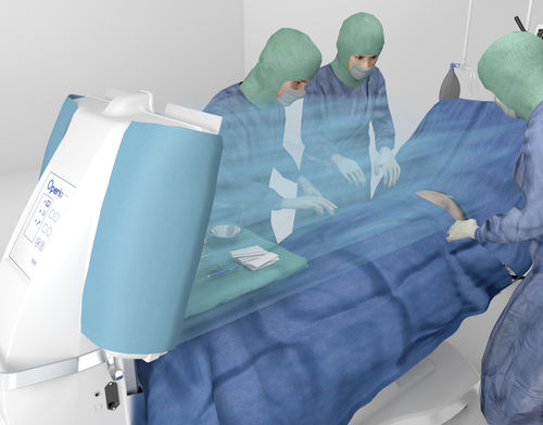 Módulo de fluxo laminar para sala de cirurgia - TOUL Operio - Normeditec - com carrinho / horizontal