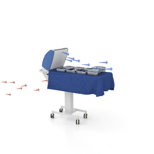 Carrinho para sala de cirurgia - Steristay - Normeditec - para instrumentos cirúrgicos / móvel / de fluxo laminar