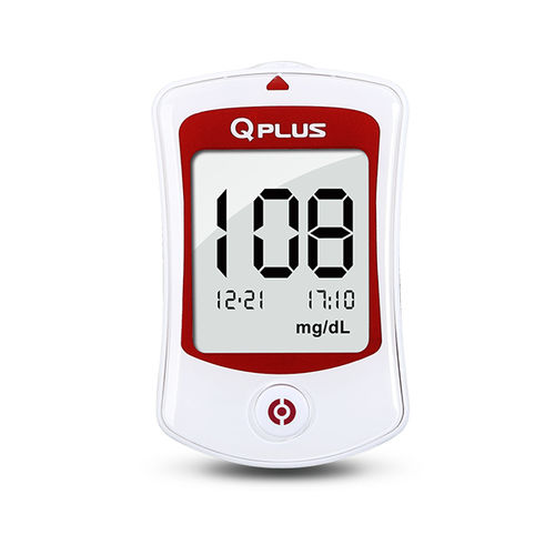 Medidor de glicose com lancetador - Q-PLUS - Hannox International - com codificação automática