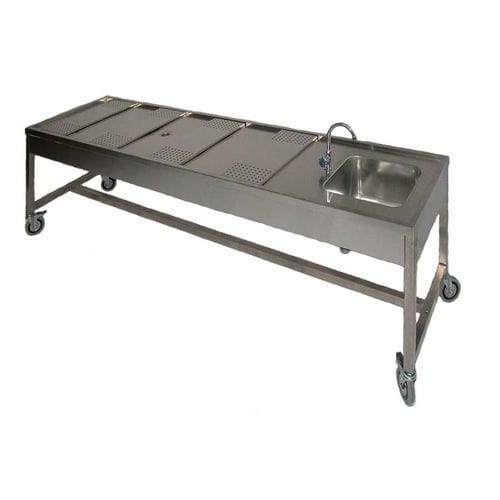 Mesa para necropsia - CT97 F/W - comfit s.r.l - de dissecção / retangular / com rodízios