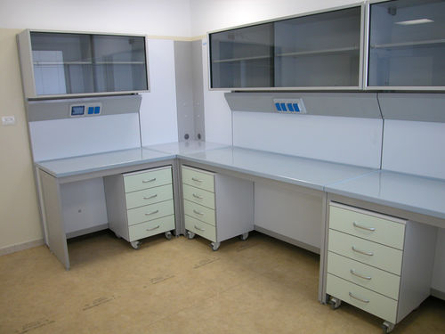 Bancada de laboratório - COM-Lab 1 - comfit s.r.l - com compartimentos de arrumação / modular / de parede