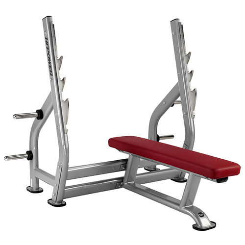 Banco de musculação plano - L815BB - BH Fitness - com suporte de halteres