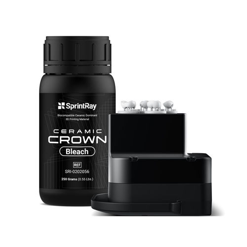 Material dentário em resina acrílica - Ceramic Crown – Bleach  - SprintRay - para impressão 3D / biocompatível
