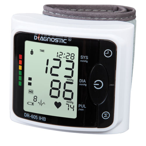 Medidor digital de pressão arterial automático - DR-605 IHB  - Diagnosis - oscilométrico / de punho / com braçadeira para adulto