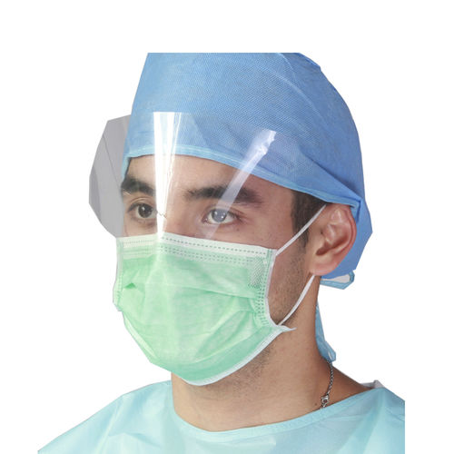 Máscara cirúrgica EN 14683 - WLM2005 - Hubei Wanli Protective Products - com protetor facial / para adulto / verde