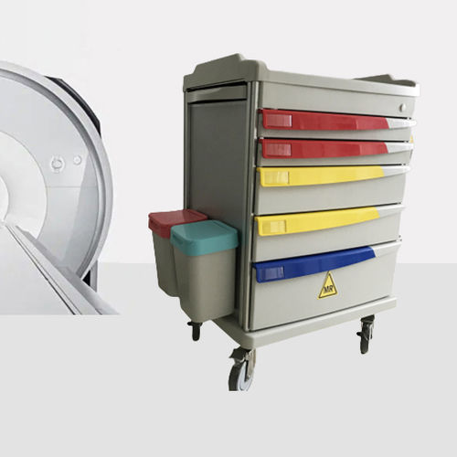 Carrinho hospitalar - HO-M05 - Hongkong Medi - multifuncional / em material plástico / 5 gavetas
